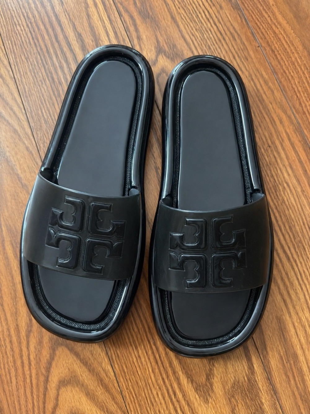 Tory Burch Black Logo Slide Sandals